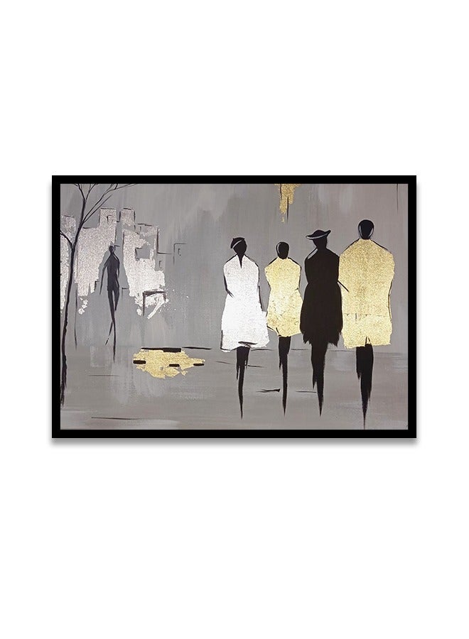 ماركتنا لوحة جدارية قماشية فنية لتزيين الحائط بتصميم تجريدي مع برواز اسود مجوف مقاس 120x80سم قطعة واحدة - Image 2