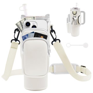 JEBEALUO Water Bottle Carrier Bag with Phone Pocket for Stanley Cup 40/30 oz, Water Bottle Holder with Adjustable Strap& Straw Cover, Stanley Cup Accessories (White) - pzsku/Z8057AEB62FAF35835416Z/45/1749324383/06350829-d291-4e82-873a-e791b3fe4dd9