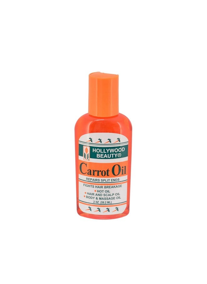 Hollywood Beauty Carrot Hair Oil 2Oz Bottle Hair Scalp Skin Nail & Massage Oil Helps Repair Damaged Hair & Skin Can Be Used As A Hot Oil Treatment 