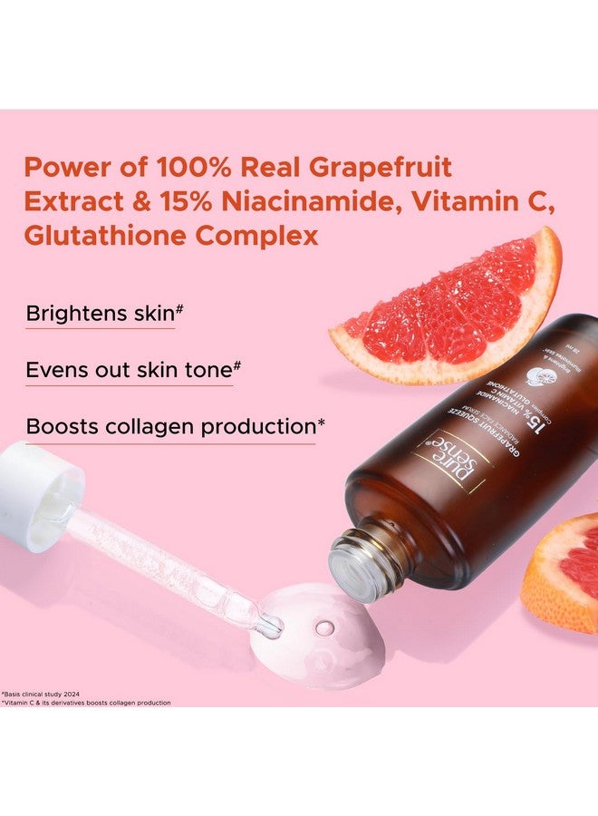 PureSense 15% Niacinamide, Vitamin C, Glutathione Radiant Face Serum With Grapefruit For Men And Women 28Ml - Image 3