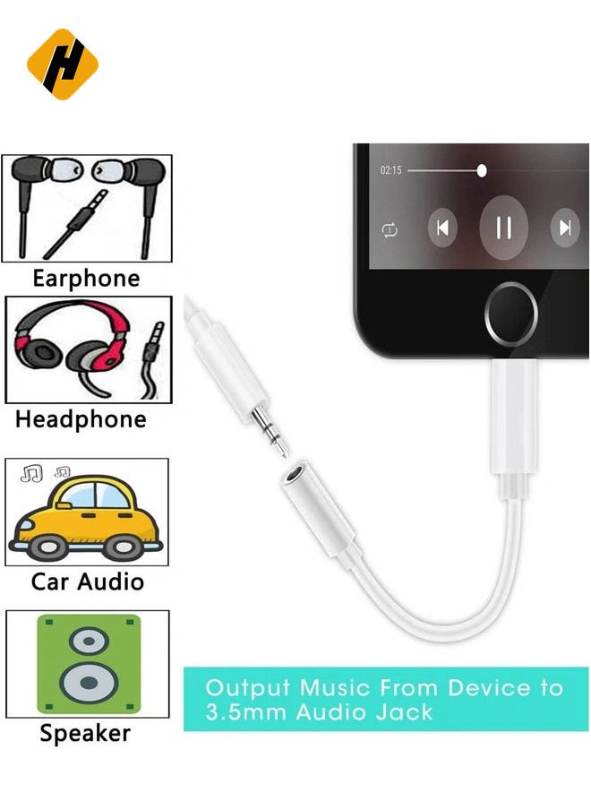 HuHa - Lightning Headphone Jack Adapter Dongle [ MFi Certified ] Earbuds Headphone Converter for Apple iPhone 12/12Pro/SE/11/Pro/Pro Max/XR/Xs/Xs Max/X/8/7,Music Control,Calling&Siri Supported - Image 1