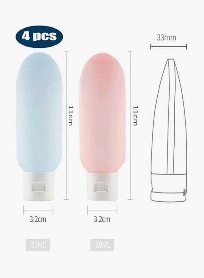 TINSICO Refillable Bottles for Toiletries, Travel Shampoo Bottle Set, Travel Toiletry Bottles, Small Bottles for Travel Leakproof Mini Travel Essentials- 60ml (Pack OF 4) - Image 4