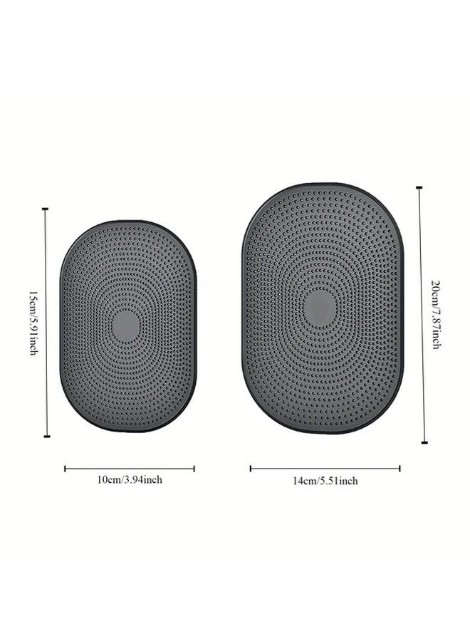 حصيرة لوحة القيادة السوداء المضادة للانزلاق للهاتف والملاحة والعملات المعدنية بمطاط لاصق - Image 3