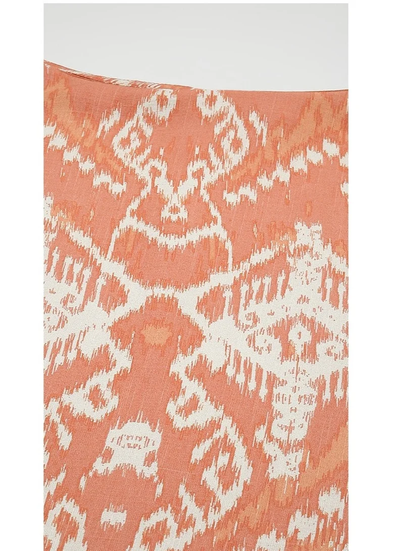 بيبا طقم LIVA برتقالي قطعتان، بقصة مستقيمة وطبعة