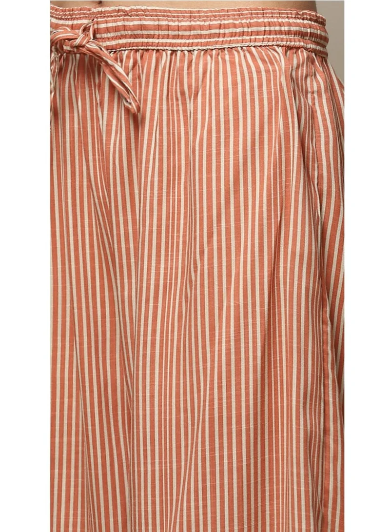 Biba  Orange LIVA Straight Printed 2 Piece Set for Women | Best Price UAE