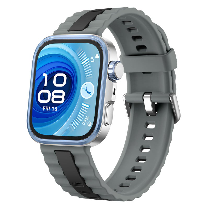 erorex For Huawei Watch Fit 4 / Fit 4 Pro / Fit 3 Vertical Striped Two Color Silicone Watch Band(Gray Black) - Image 1