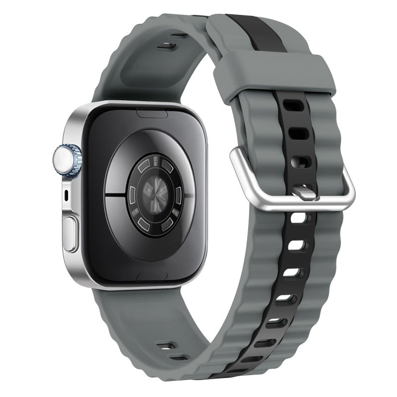 erorex For Huawei Watch Fit 4 / Fit 4 Pro / Fit 3 Vertical Striped Two Color Silicone Watch Band(Gray Black) - Image 2