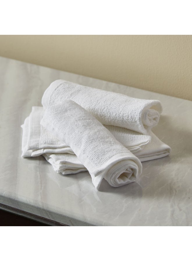 4-Piece Face Towel Set White 30 x 30cm - Image 2