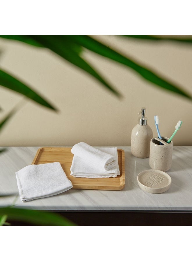 4-Piece Face Towel Set White 30 x 30cm - Image 3