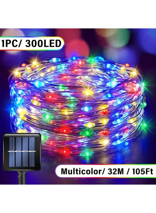 Multicolored 300LED 32m Solar Fairy Lights Outdoor 8 Modes Weatherproof Garden Decor - Image 1
