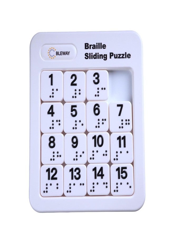 BLEWAY Braille Sliding Magnetic Puzzle, Classic Number Brain Teaser for the Blind and Sighted, Arrange Numbers in Order, Accessible Game for Blind (Number) - Image 1