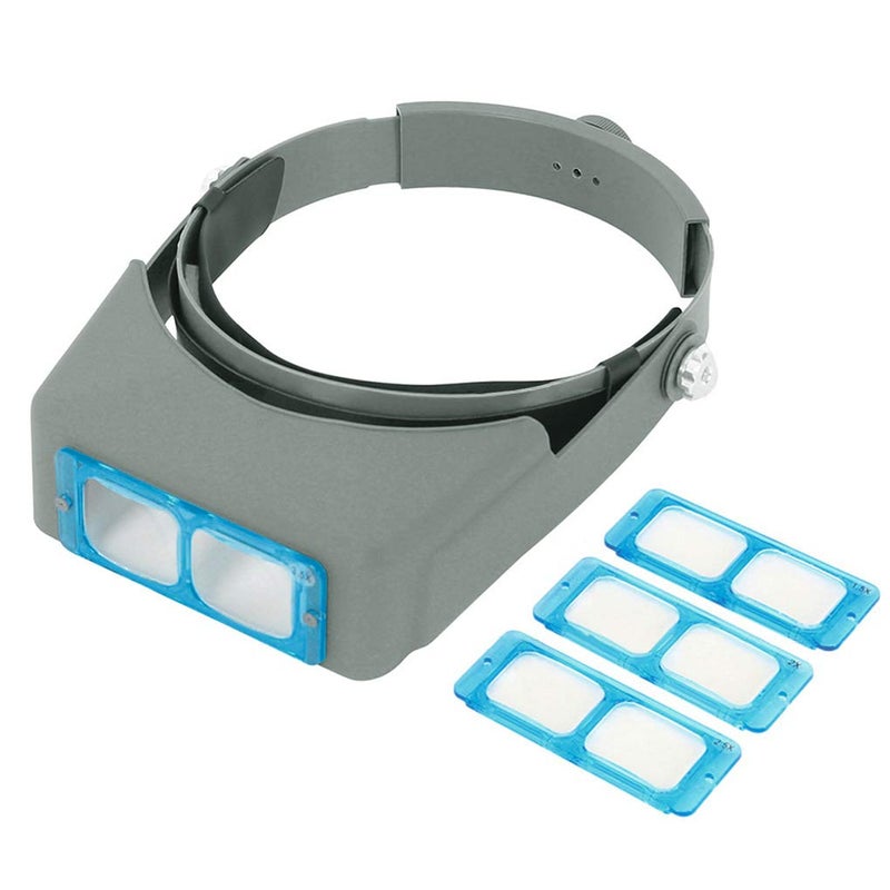 Optivisor Jewelers Magnifying Glasses 15X 2X 25X 35X Optical Headset Magnifying Visor for Reading Jeweler Loupe with 4 Lens Close Work Magnifier Headset for Electronics