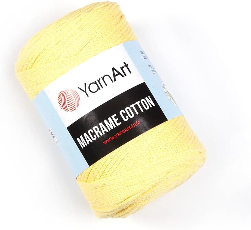YarnArt YarnArt Macrame Cotton Harmonious Colors Unique Macrame Crafts 880 Oz 24606 Yds 80 Cotton Macrame Rope Macrame Macrame Yarn Weight Medium 754Light Yellow - Image 1