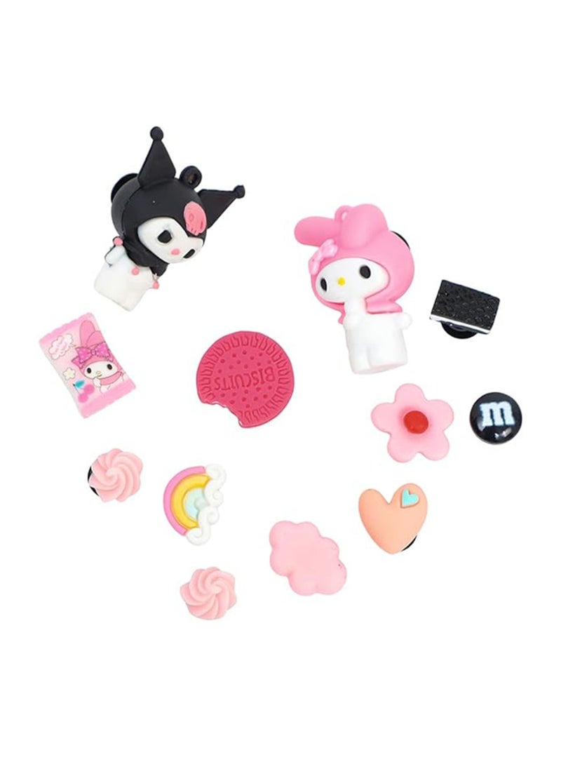 Excefore 12 Pcs 3D Cartoon Shoes Decoration Charms for Croc Clog Decoration, Cartoon Kawaii Charms Accessories for Girls Kids Teens Party Favor (Kulomi & Melody)  - Image 5