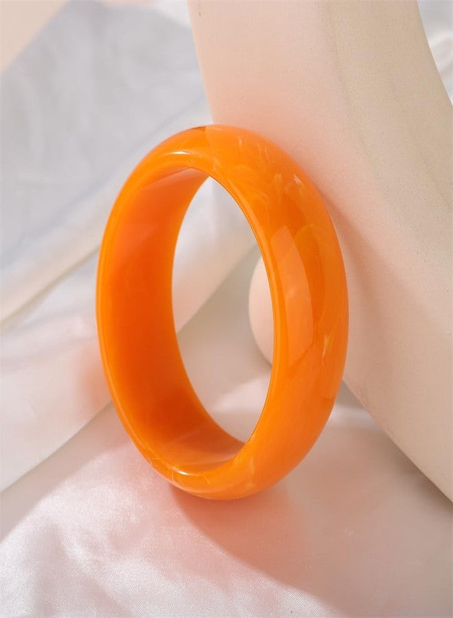 سيثر سوار أكريليك عريض للنساء، سوار ملون، سوار راتنج كبير، هدية مثالية للهالوين أو الكريسماس (برتقالي) - Image 4