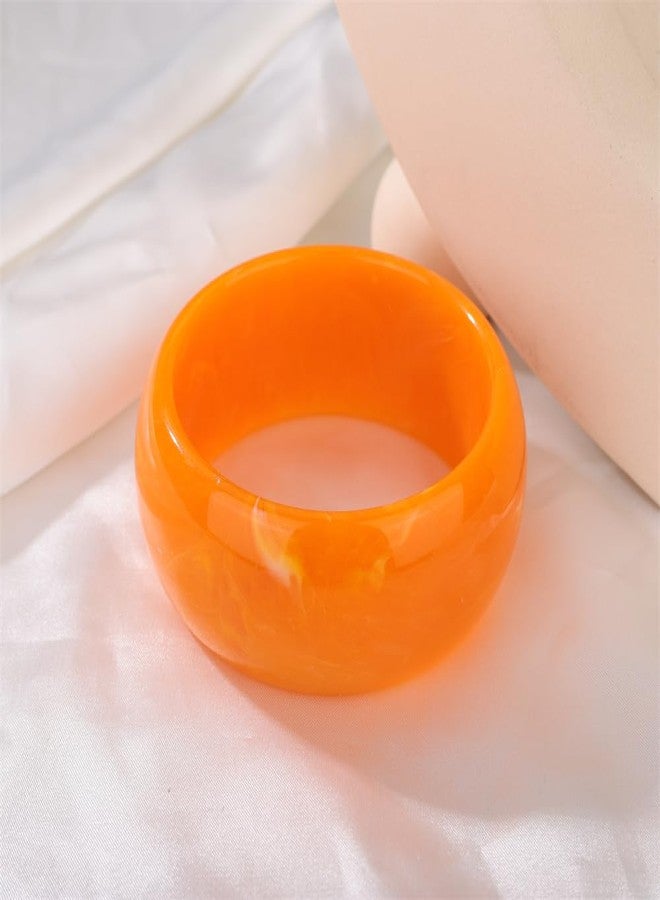 سيثر سوار أكريليك عريض للنساء، سوار ملون، سوار راتنج كبير، هدية مثالية للهالوين أو الكريسماس (برتقالي) - Image 5