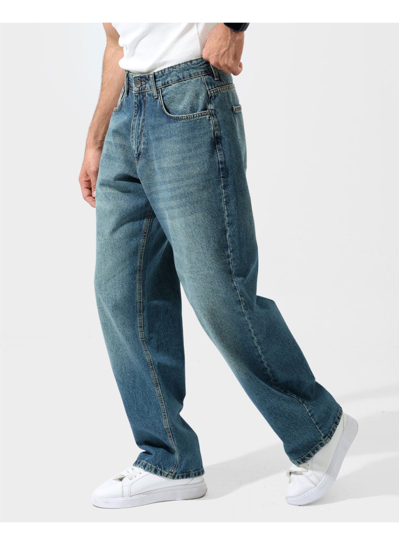 دوت بنطلون جينز بقصة فضفاضة - Image 3