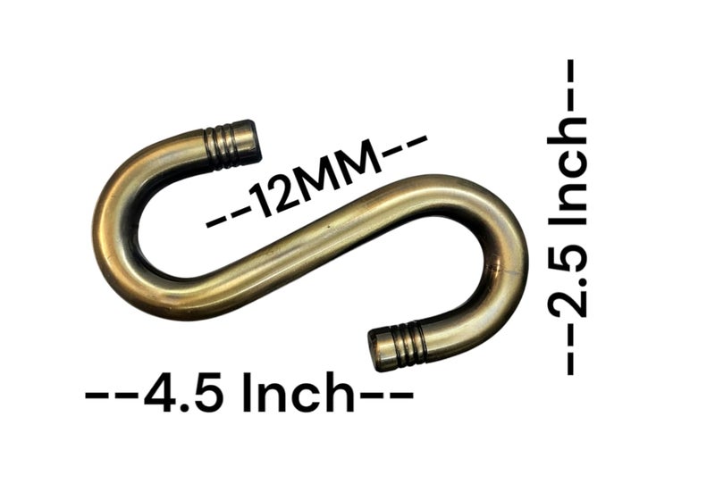 Nooks SShaped Metal Hooks for Swing and Jhula Fitting Hanging 12MM Antique Bronze Finish 4Piece Set for All Kind of Indoor and Outdoor Swings - Image 2