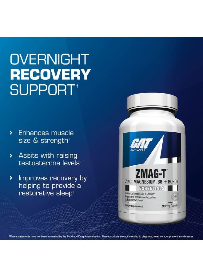 GAT SPORT GAT Sport Essentials ZMAG-T Zinc, Magnesium, B6 + Boron, 90 Veg Capsules - Image 3