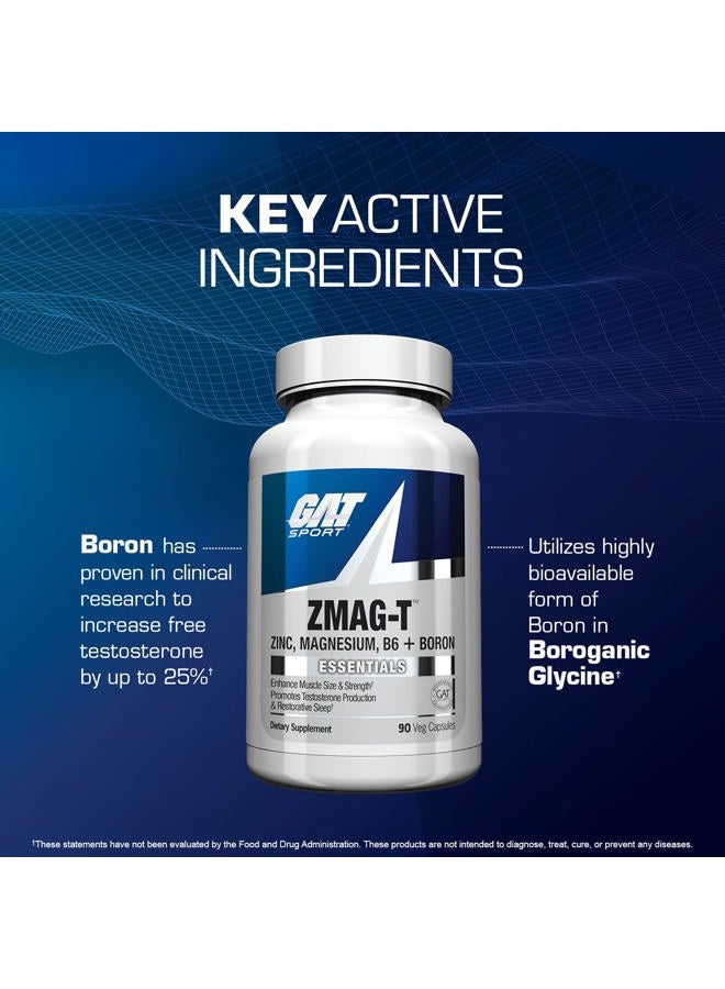 GAT SPORT GAT Sport Essentials ZMAG-T Zinc, Magnesium, B6 + Boron, 90 Veg Capsules - Image 5