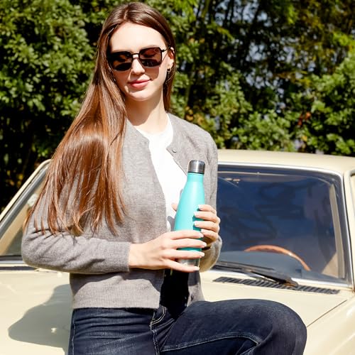 MEWAY 17oz Sport Water Bottle 8 Pack Vacuum Insulated Stainless Steel Leak-Proof Double Wall Cola Shape Water Bottle,Keep Drinks Hot & Cold (Light Blue,8 Pack) - Image 5