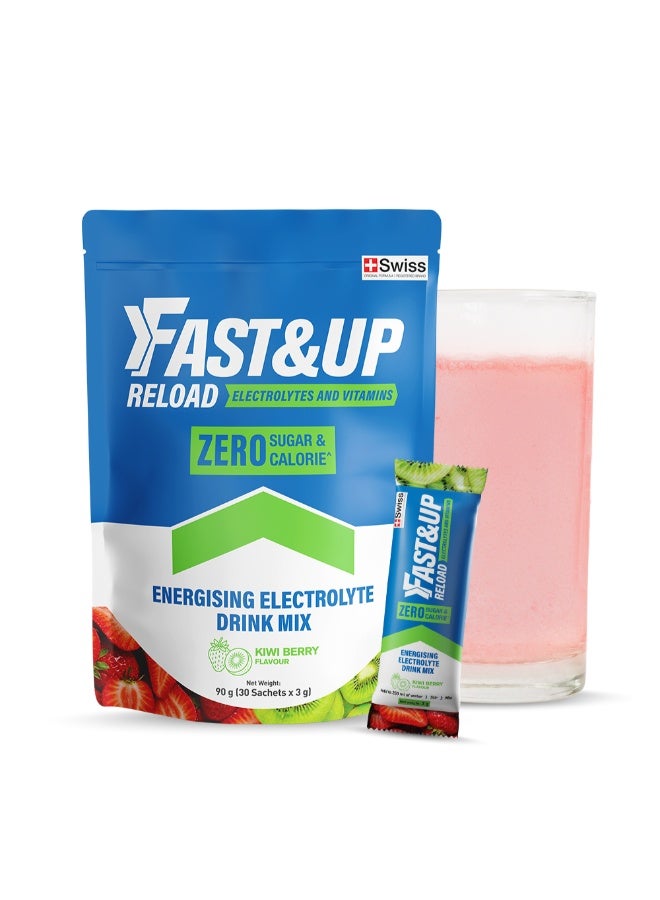 FAST&UP Reload - Zero Sugar Instant Hydration Sticks - Kiwi Berry Flavour - Pack of 30 - Image 1