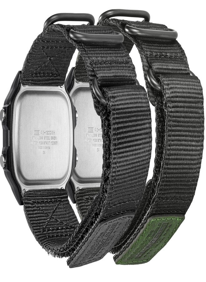 DAVILANE Compatible with Casio AE-1300 AE-1200 F-108WH W-216H AE-1000w SGW-300H AQ-S800W W-800H Men's Watch Band,18mm Nylon Leather Sports Strap(Package Included: 2 X Casio Watch Bands.) - Image 1