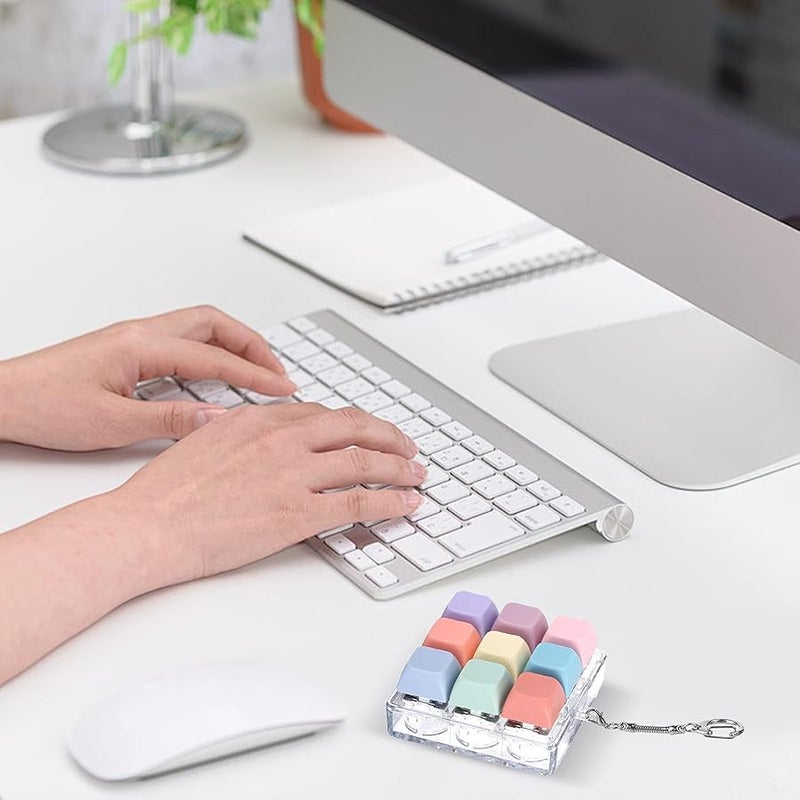Wanheart Keyboard Fidget Toy, Fidget Clicker Keychain Stress Relief on Toy for Adults, Colorful Macaron Stress Relief Gifts for Stress Relief and Pass Time - Image 5