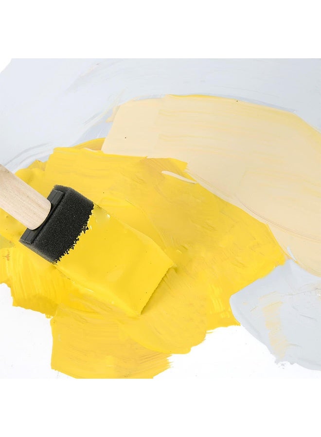 Peachjoy 50 Pack 1 inch Foam Sponge Wood Handle Paint Brush Set, Poly Foam Paint Brushes, Sponge Paint Brushes, Lightweight, Durable and Great for Painting, Cleaning, Stains, Varnishes, Crafts and Art - Image 3