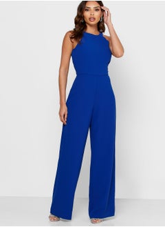 Adrianna Papell Scallop Detail Halter Neck Jumpsuit  - Image 1