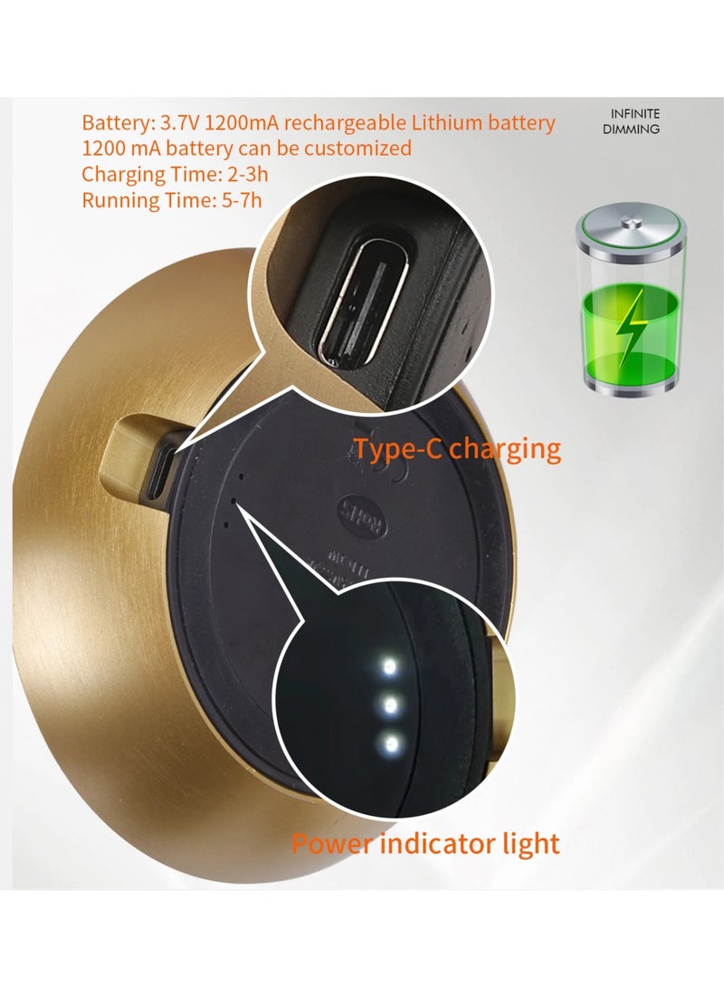 AROAQ Rechargeable Wireless Touch Table Lamp for Bedroom USB-C Desk Lamp Camping Candle Creative Lamp - Image 2