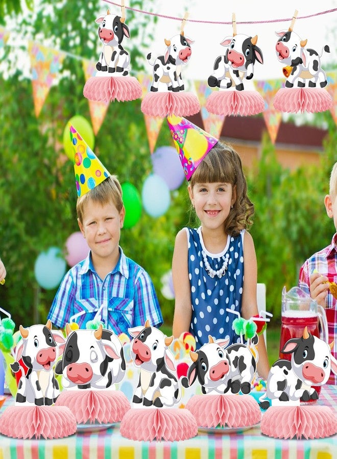 ZCPTZ 9 Pcs Pink Cow Honeycomb Centerpieces Farm Animals Cow Table Topper Honeycomb Pink Cow Theme Party Honeycomb 3D Cow Print Table Decoration for Girl Party Baby Shower Western Cowboy Party Supplies - Image 5