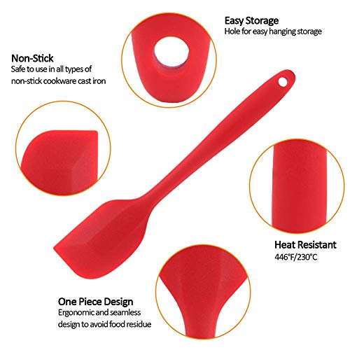 P-Plus International Silicone Non-Stick Heat Resistant Kitchen Utensil| Spatula Big 27cm |Pack of 2 RED - Image 4