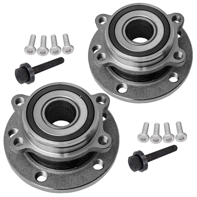 KEYOOG 2Pcs Front Wheel Hub and Bearing Assembly Fit for 0617 Audi A3 Q3 TT Quattro0518 Volkswagen Beetle CC Eos GTI Golf R City Jetta City Passat R32 Rabbit Tiguan 513253 x2 5 Lug WABS