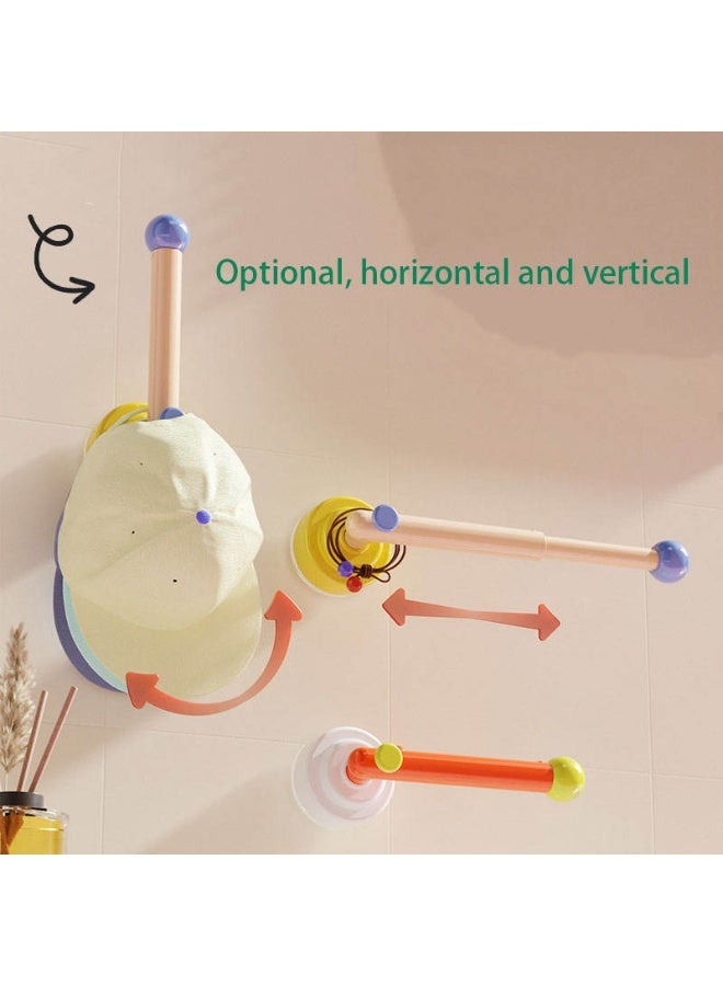 منظم خطافات شفط دوبامين بدون حفر رف تخزين دوار قابل للتمديد بشكل L حامل حائط قابل للإزالة متعدد الاستخدامات للحمام لربطات الشعر والعصابات والمناشف - Image 3