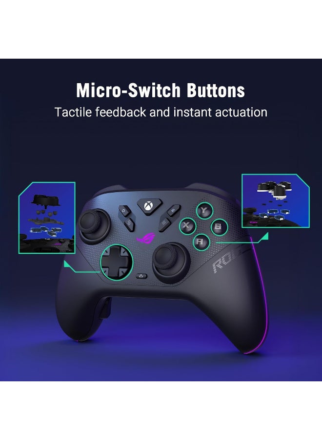 جايمنغ ASUS ROG Raikiri II Xbox Wireless Gaming Controller – 2.4GHz/BT/3.5mm, TMR Joysticks, Anti-Slip Grip, Travel Case, up to 50H Battery, Web-based Config – for Xbox Series X|S, ROG Ally, PC - Image 2