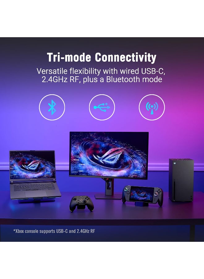 جايمنغ ASUS ROG Raikiri II Xbox Wireless Gaming Controller – 2.4GHz/BT/3.5mm, TMR Joysticks, Anti-Slip Grip, Travel Case, up to 50H Battery, Web-based Config – for Xbox Series X|S, ROG Ally, PC - Image 5