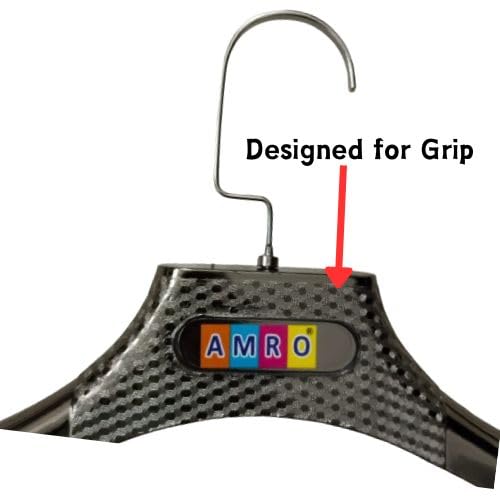AMRO Beautility Needs Amro Hanger for Wardrobe Plastic Cloth Hanger Coat Hanger Jacket Hanger Shirt Hangfer Dress Hanger ColorDark Grey Set of 3 - Image 4