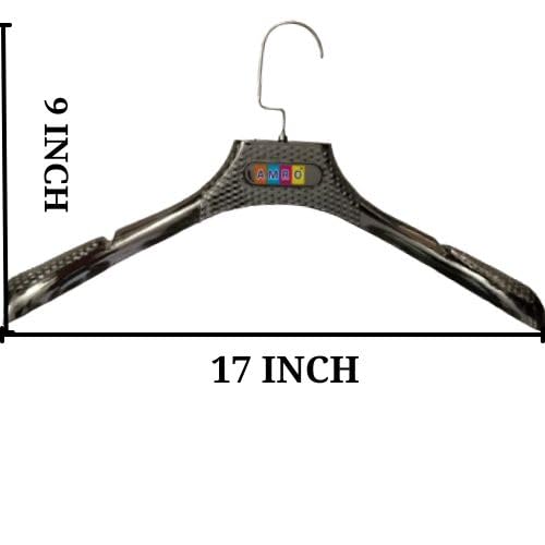 AMRO Beautility Needs Amro Hanger for Wardrobe Plastic Cloth Hanger Coat Hanger Jacket Hanger Shirt Hangfer Dress Hanger ColorDark Grey Set of 3 - Image 2