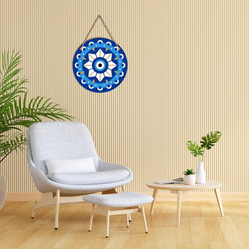 ATTRACTSO Wooden Nazar Battu Evil Eye for Home Entrance Wall Hanging Decoration05 - Image 3