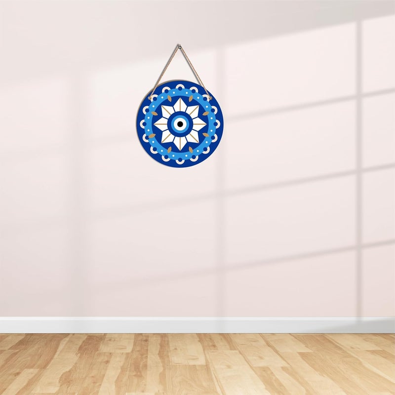 ATTRACTSO Wooden Nazar Battu Evil Eye for Home Entrance Wall Hanging Decoration05 - Image 2