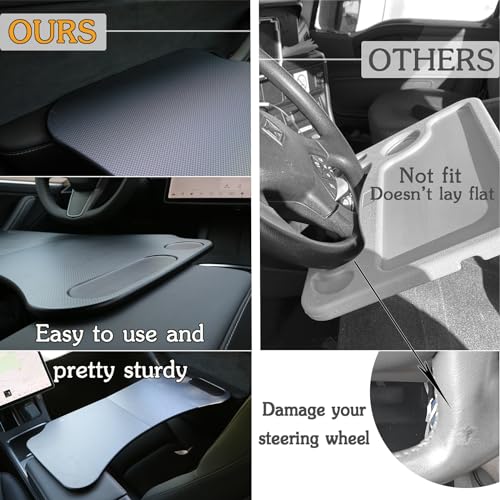 EVFITUS for Tesla Model Y 3 Cybertruck Food Tray Desk for Laptop Foldable Car Table for Eating Travel Multipurpose Tray for Driver Accessories - Image 2