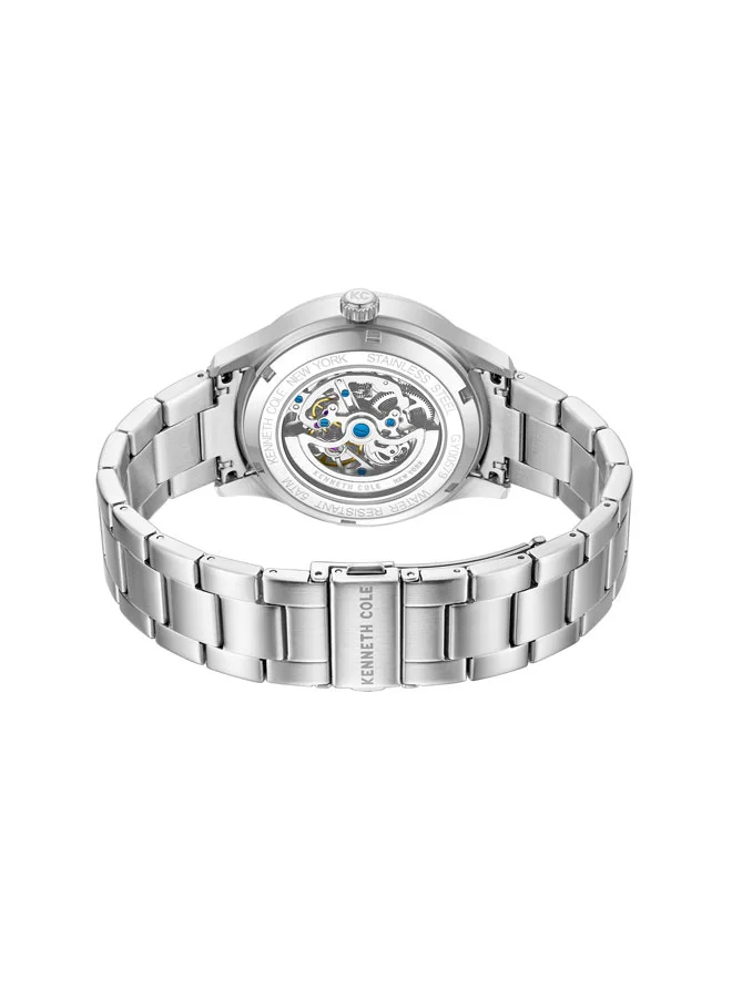 Kenneth Cole New York Kenneth Cole New York 43.5mm Automatic Men's Watch with Blue Dial & Stainless Steel Bracelet