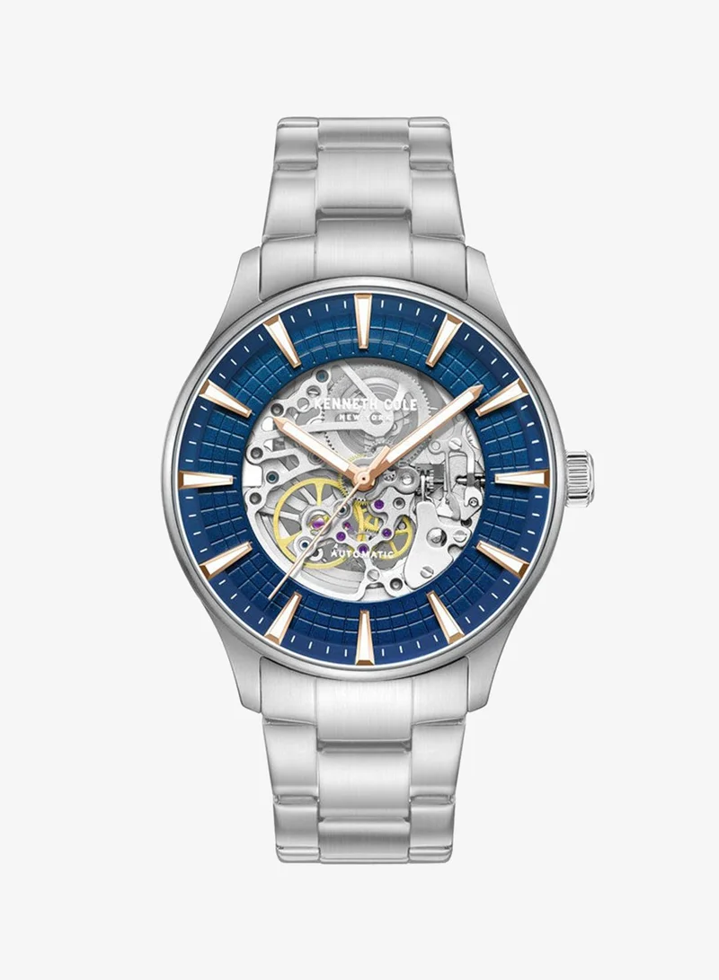 Kenneth Cole New York Kenneth Cole New York 43.5mm Automatic Men's Watch with Blue Dial & Stainless Steel Bracelet