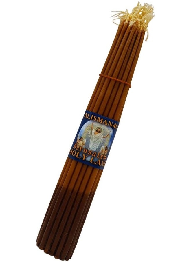 Talisman4U - 33 Natural Beeswax Taper Candles 9" Tall Blessed Church Jerusalem Holy Land Candles - Image 1