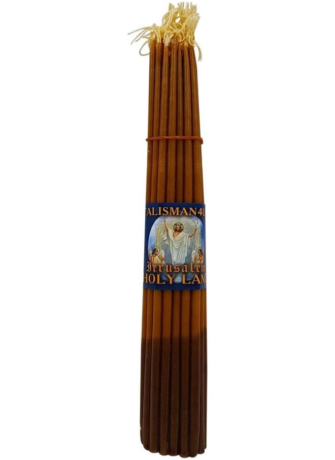Talisman4U - 33 Natural Beeswax Taper Candles 9" Tall Blessed Church Jerusalem Holy Land Candles - Image 1