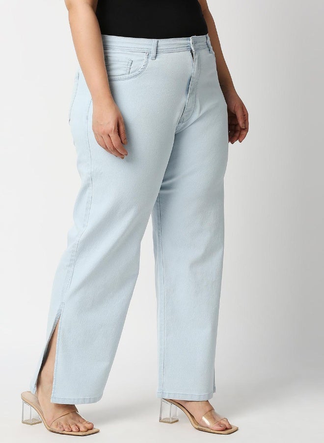 HIGH STAR Women Blue Straight Fit High-Rise Stretchable Jeans  - Image 1