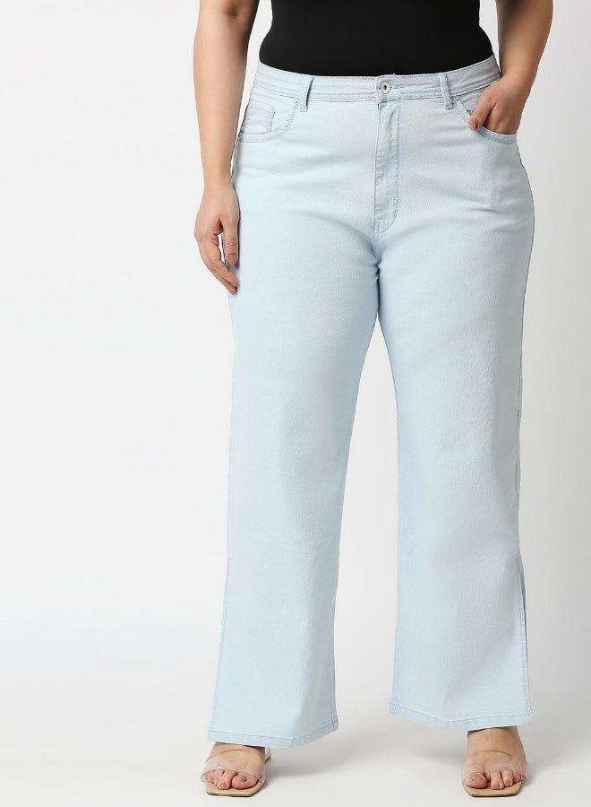 HIGH STAR Women Blue Straight Fit High-Rise Stretchable Jeans  - Image 5