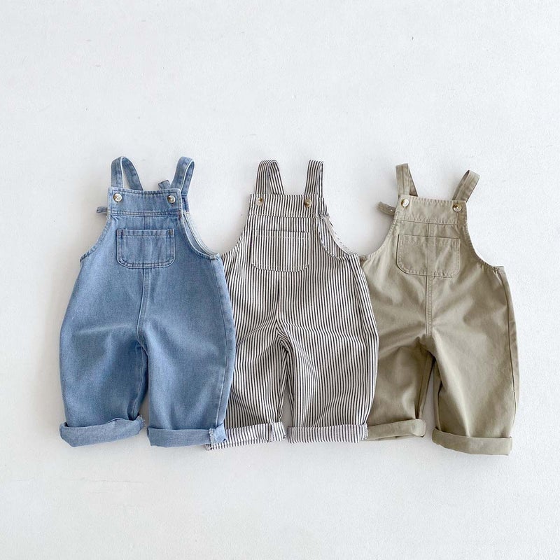 2025 Korean Style Kidsren'S Clothing, Baby Overalls, Autumn Denim Jumpsuits, Fashionable Men'S And Women'S Baby Casual Trendy Kidsren - Image 3