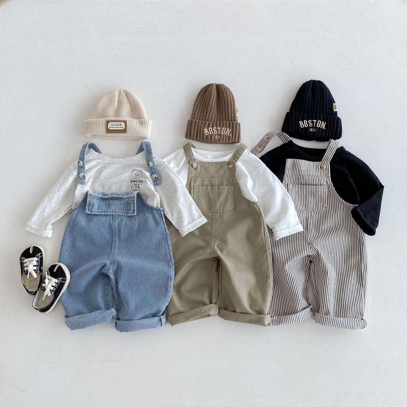 2025 Korean Style Kidsren'S Clothing, Baby Overalls, Autumn Denim Jumpsuits, Fashionable Men'S And Women'S Baby Casual Trendy Kidsren - Image 2